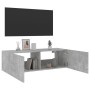 Mueble de TV de pared con luces LED gris hormigón 100x35x31 cm de , Muebles TV - Ref: Foro24-837298, Precio: 62,16 €, Descuen...