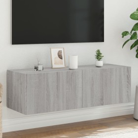 Mueble de TV de pared con luces LED gris Sonoma 100x35x31 cm de , Muebles TV - Ref: Foro24-837300, Precio: 64,54 €, Descuento: %