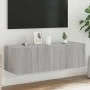 Mueble de TV de pared con luces LED gris Sonoma 100x35x31 cm de , Muebles TV - Ref: Foro24-837300, Precio: 63,66 €, Descuento: %