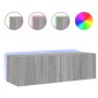 Mueble de TV de pared con luces LED gris Sonoma 100x35x31 cm de , Muebles TV - Ref: Foro24-837300, Precio: 64,54 €, Descuento: %