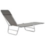 Tumbonas plegables 2 unidades acero y tela gris de vidaXL, Tumbonas - Ref: Foro24-44302, Precio: 80,24 €, Descuento: %