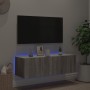 Mueble de TV de pared con luces LED gris Sonoma 100x35x31 cm de , Muebles TV - Ref: Foro24-837300, Precio: 64,54 €, Descuento: %