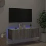 Mueble de TV de pared con luces LED gris Sonoma 100x35x31 cm de , Muebles TV - Ref: Foro24-837300, Precio: 63,66 €, Descuento: %