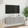 Mueble de TV de pared con luces LED gris Sonoma 100x35x31 cm de , Muebles TV - Ref: Foro24-837300, Precio: 64,54 €, Descuento: %