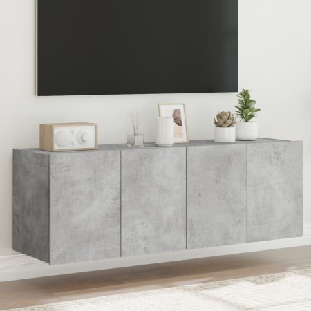 Muebles TV de pared luces LED 2 uds gris hormigón 60x35x41 cm de , Muebles TV - Ref: Foro24-837309, Precio: 89,65 €, Descuent...