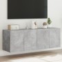 Muebles TV de pared luces LED 2 uds gris hormigón 60x35x41 cm de , Muebles TV - Ref: Foro24-837309, Precio: 89,65 €, Descuent...