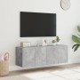 Muebles TV de pared luces LED 2 uds gris hormigón 60x35x41 cm de , Muebles TV - Ref: Foro24-837309, Precio: 89,65 €, Descuent...