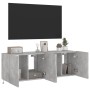 Muebles TV de pared luces LED 2 uds gris hormigón 60x35x41 cm de , Muebles TV - Ref: Foro24-837309, Precio: 89,65 €, Descuent...