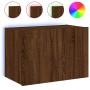 Mueble de TV de pared con luces LED marrón roble 60x35x41 cm de , Muebles TV - Ref: Foro24-837314, Precio: 52,20 €, Descuento: %