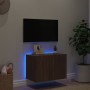 Mueble de TV de pared con luces LED marrón roble 60x35x41 cm de , Muebles TV - Ref: Foro24-837314, Precio: 52,20 €, Descuento: %