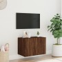 Mueble de TV de pared con luces LED marrón roble 60x35x41 cm de , Muebles TV - Ref: Foro24-837314, Precio: 52,20 €, Descuento: %