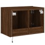 Mueble de TV de pared con luces LED marrón roble 60x35x41 cm de , Muebles TV - Ref: Foro24-837314, Precio: 52,20 €, Descuento: %