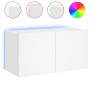 Mueble de TV de pared con luces LED blanco 80x35x41 cm de , Muebles TV - Ref: Foro24-837316, Precio: 68,62 €, Descuento: %