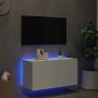 Mueble de TV de pared con luces LED blanco 80x35x41 cm de , Muebles TV - Ref: Foro24-837316, Precio: 68,62 €, Descuento: %