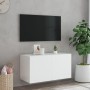 Mueble de TV de pared con luces LED blanco 80x35x41 cm de , Muebles TV - Ref: Foro24-837316, Precio: 68,62 €, Descuento: %