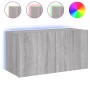 Mueble de TV de pared con luces LED gris Sonoma 80x35x41 cm de , Muebles TV - Ref: Foro24-837321, Precio: 60,06 €, Descuento: %