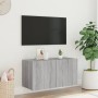 Mueble de TV de pared con luces LED gris Sonoma 80x35x41 cm de , Muebles TV - Ref: Foro24-837321, Precio: 60,06 €, Descuento: %
