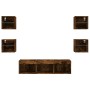 Muebles TV pared con LED 7 pzas madera ingeniería roble ahumado de , Muebles TV - Ref: Foro24-3216587, Precio: 127,78 €, Desc...