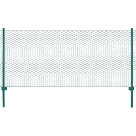 Wire mesh fence with steel posts 25x0.75 m green by vidaXL, fence panels - Ref: Foro24-144614, Price: 73,28 €, Discount: %