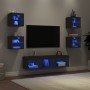 Muebles de TV de pared con LED 7 pzas madera ingeniería negro de , Muebles TV - Ref: Foro24-3216584, Precio: 137,32 €, Descue...