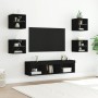 Muebles de TV de pared con LED 7 pzas madera ingeniería negro de , Muebles TV - Ref: Foro24-3216584, Precio: 137,32 €, Descue...