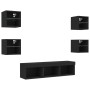 Muebles de TV de pared con LED 7 pzas madera ingeniería negro de , Muebles TV - Ref: Foro24-3216584, Precio: 137,32 €, Descue...