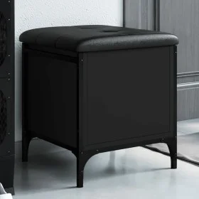 Engineered wood storage bench in black, 42x42x45 cm by , Benches for halls and storage - Ref: Foro24-835132, Price: 54,28 €, ...