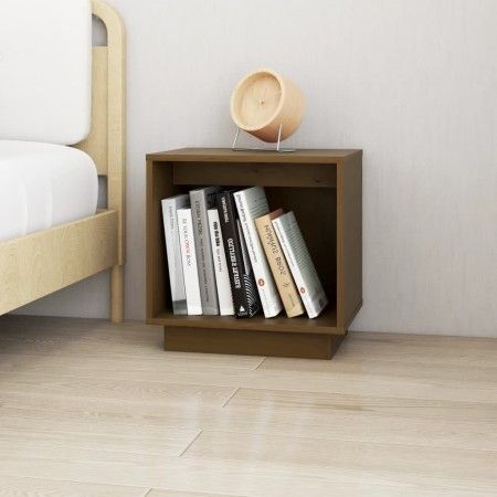 Mesita de noche de madera maciza de pino marrón miel 40x30x40cm de vidaXL, Mesitas de noche - Ref: Foro24-813341, Precio: 32,...