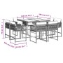 Set comedor de jardín 9 pzas con cojines ratán sintético beige en Conjuntos de jardín | Comprar online en Foru.es