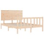 Estructura de cama con cabecero madera maciza 140x190 cm de , Camas y somieres - Ref: Foro24-3193381, Precio: 138,94 €, Descu...