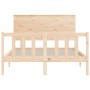 Estructura de cama con cabecero madera maciza 140x190 cm de , Camas y somieres - Ref: Foro24-3193381, Precio: 138,94 €, Descu...