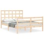 Estructura de cama de matrimonio con cabecero madera maciza de , Camas y somieres - Ref: Foro24-3193961, Precio: 138,23 €, De...
