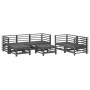 Juego de muebles de jardín 7 piezas madera maciza de pino gris de , Conjuntos de jardín - Ref: Foro24-3186195, Precio: 479,01...