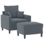 Sillón con taburete terciopelo gris oscuro 60 cm de , Sofás - Ref: Foro24-3201098, Precio: 207,73 €, Descuento: %