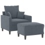 Sillón con taburete terciopelo gris oscuro 60 cm de , Sofás - Ref: Foro24-3201098, Precio: 212,22 €, Descuento: %