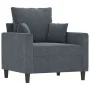 Sillón con taburete terciopelo gris oscuro 60 cm de , Sofás - Ref: Foro24-3201098, Precio: 207,73 €, Descuento: %
