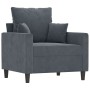 Sillón con taburete terciopelo gris oscuro 60 cm de , Sofás - Ref: Foro24-3201098, Precio: 212,22 €, Descuento: %