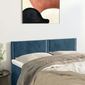 Cabeceros 2 unidades terciopelo azul oscuro 72x5x78/88 cm de , Cabeceros y pies de cama - Ref: Foro24-345942, Precio: 54,24 €...