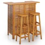 Juego muebles de bar para jardín 3 pzas madera maciza de acacia de , Conjuntos de jardín - Ref: Foro24-3116000, Precio: 295,3...
