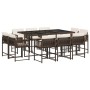Set comedor de jardín 11 pzas y cojines ratán sintético marrón en Conjuntos de jardín | Comprar online en Foru.es