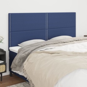 Cabeceros 4 unidades de tela azul 100x5x78/88 cm de , Cabeceros y pies de cama - Ref: Foro24-3116220, Precio: 92,17 €, Descue...
