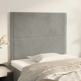 Headboards 2 units of light gray velvet 80x5x78/88 cm by , Headboards and footboards - Ref: Foro24-3116222, Price: 50,41 €, D...