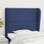 Cabecero con orejas de tela azul 93x23x118/128 cm de , Cabeceros y pies de cama - Ref: Foro24-3117804, Precio: 64,02 €, Descu...