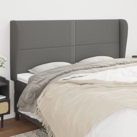 Cabecero con orejas de tela gris oscuro 183x23x118/128 cm de , Cabeceros y pies de cama - Ref: Foro24-3117831, Precio: 105,72...