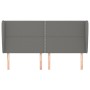 Cabecero con orejas de tela gris oscuro 183x23x118/128 cm de , Cabeceros y pies de cama - Ref: Foro24-3117831, Precio: 105,72...