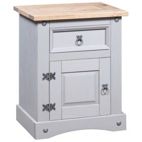 Mesita de noche Corona Range pino mexicano gris 53x39x66 cm de vidaXL, Mesitas de noche - Ref: Foro24-282617, Precio: 88,08 €...