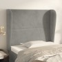 Cabecero con orejas de terciopelo gris claro 83x23x118/128 cm de , Cabeceros y pies de cama - Ref: Foro24-3117846, Precio: 72...
