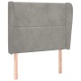 Cabecero con orejas de terciopelo gris claro 83x23x118/128 cm de , Cabeceros y pies de cama - Ref: Foro24-3117846, Precio: 72...