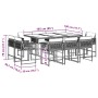 Set de comedor jardín 11 pzas con cojines ratán sintético negro en Conjuntos de jardín | Comprar online en Foru.es