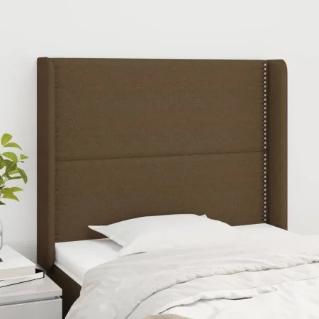 Headboard with dark brown fabric ears 83x16x118/128 cm by , Headboards and footboards - Ref: Foro24-3119417, Price: 56,92 €, ...